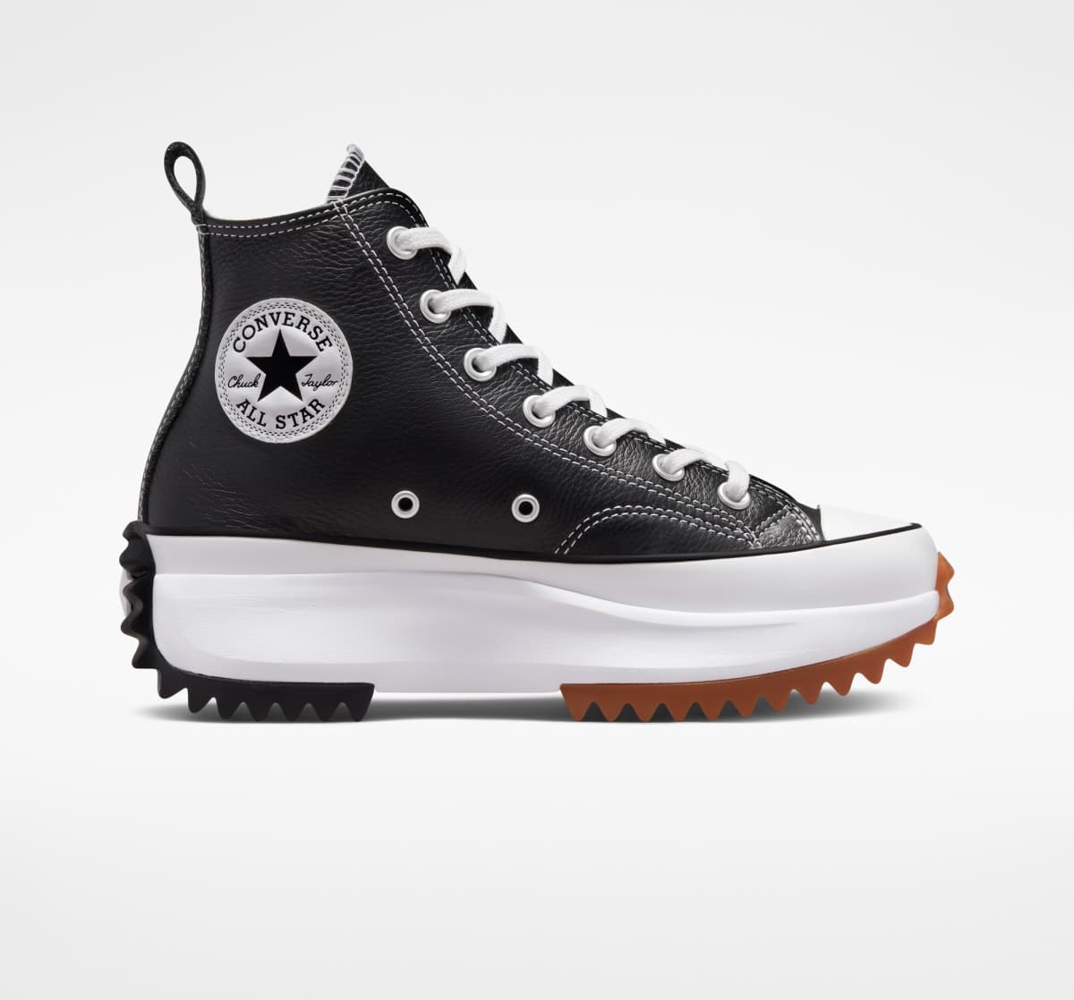 Converse Run Star Hike Platform Foundational Leather "Black / White / Gum"