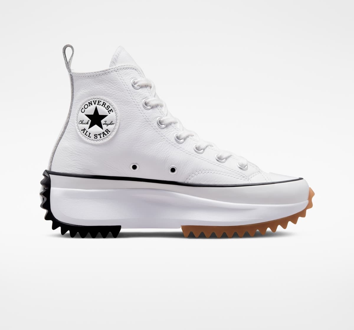 Converse Run Star Hike Platform Foundational Leather "White / Black / Gum"