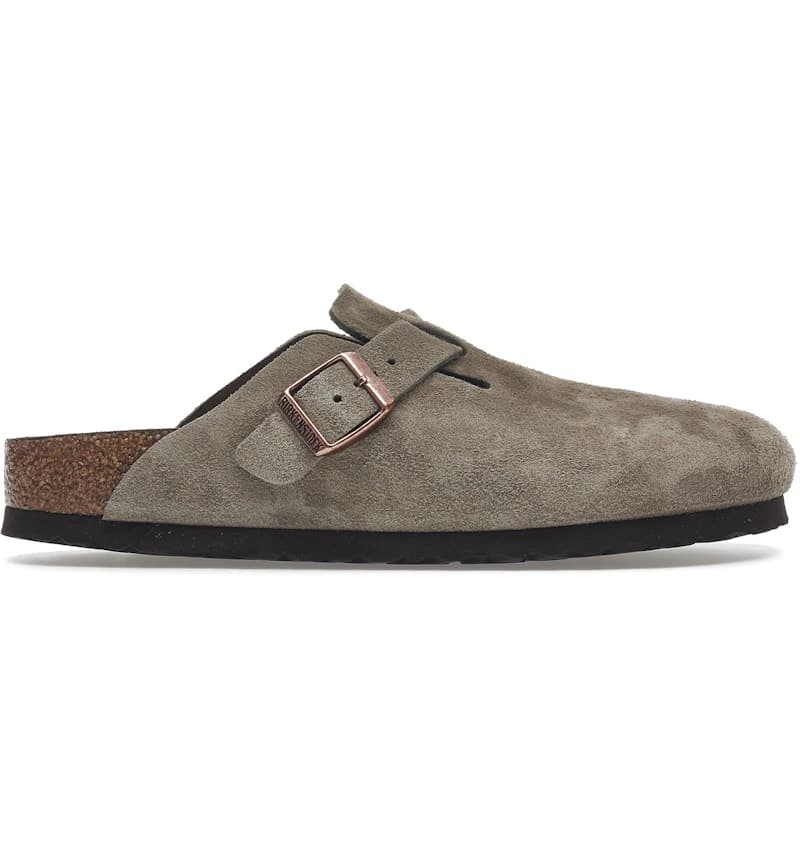 Birkenstock Boston Soft Footbed Suede Taupe (Narrow Fit)