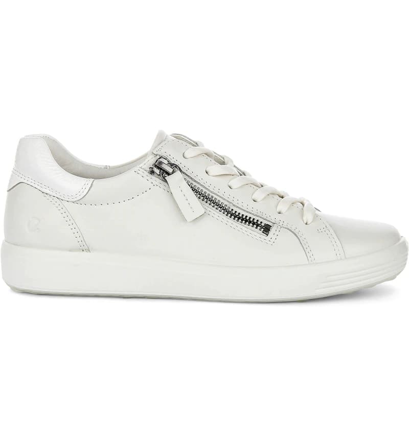 Ecco Soft 7 White Zip (Women's)
