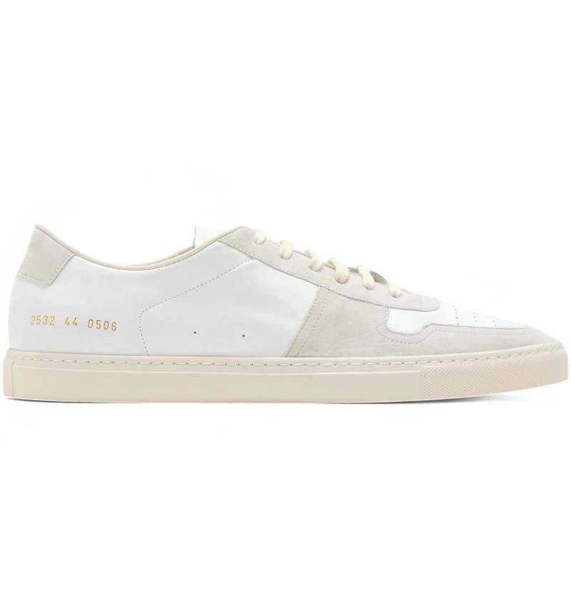 Common Projects BBall Low White Leather Suede